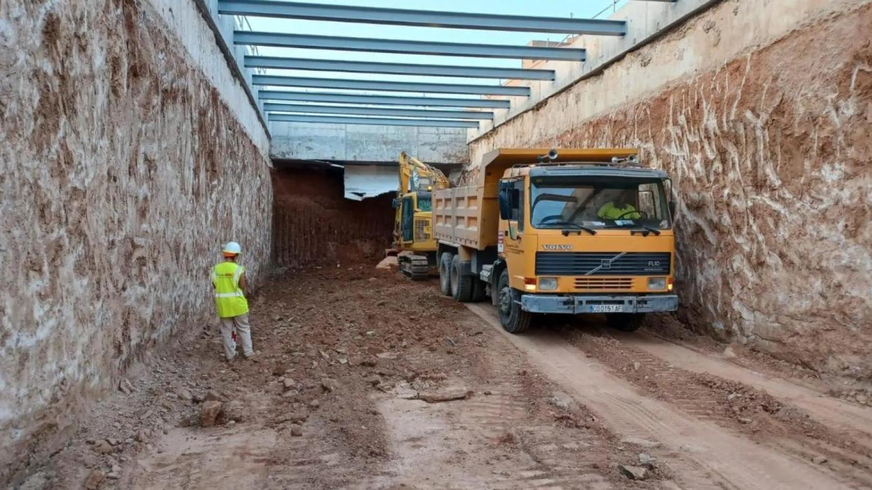 Imagen de las obras del Metro de Sevilla.