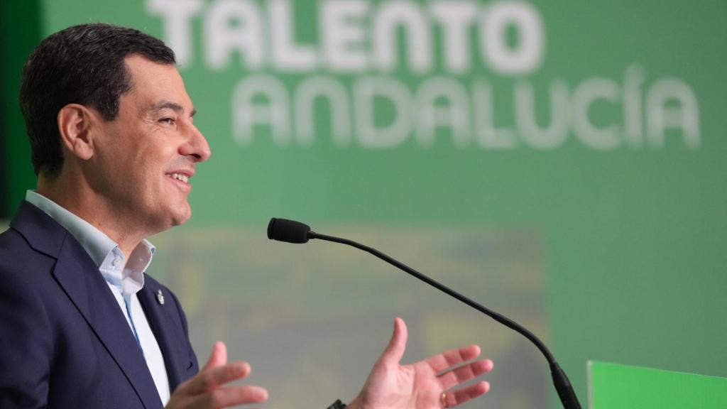 Juanma Moreno este viernes en un foro en Málaga.