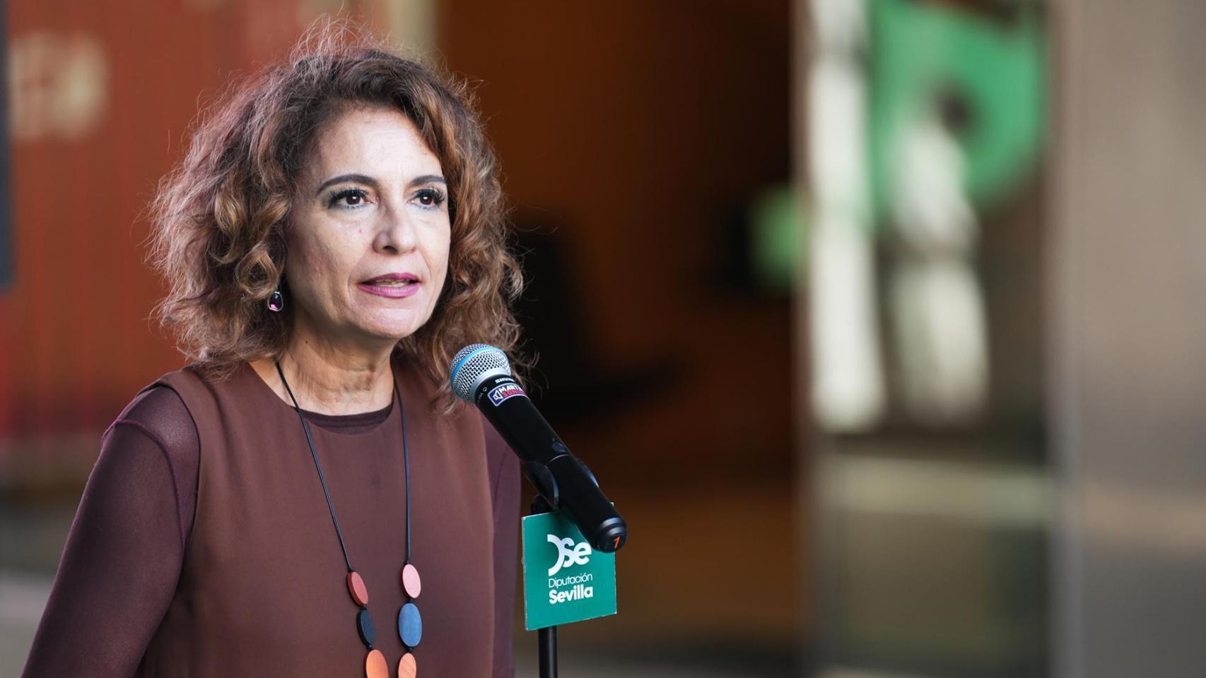La vicepresidenta y ministra de Hacienda, María Jesús Montero, en un acto en Sevilla.
