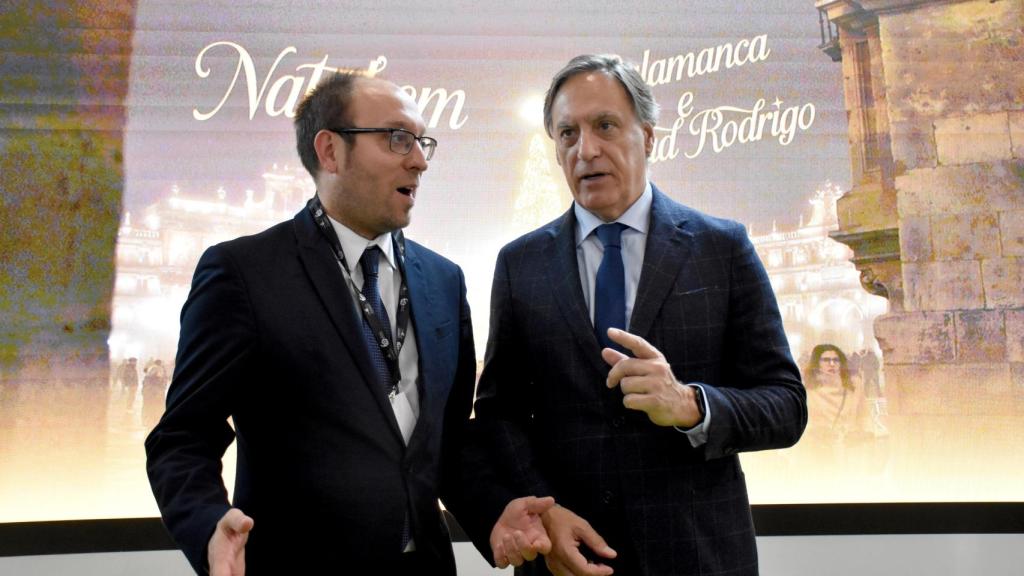 El alcalde de Salamanca, Carlos García Carbayo y el alcalde de Ciudad Rodrigo, Marcos Iglesias