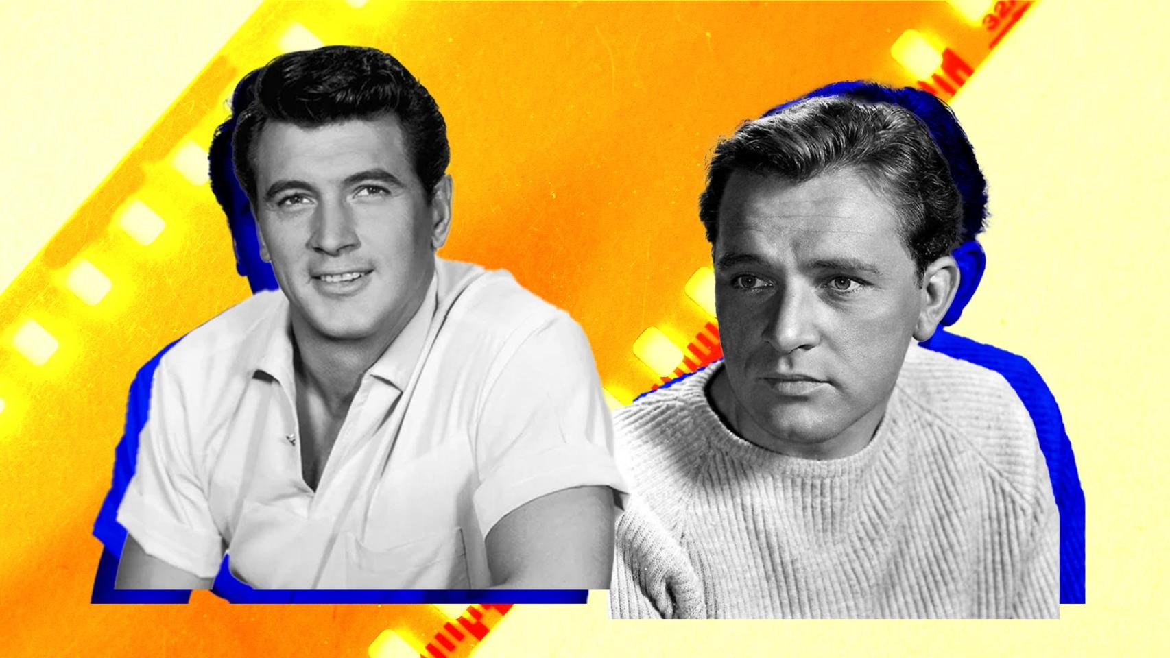 Rock Hudson y Richard Burton. Diseño: Rubén Vique
