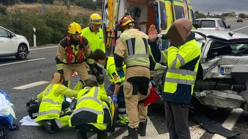 Accidente en la A-42. Foto: Bomberos de Toledo.