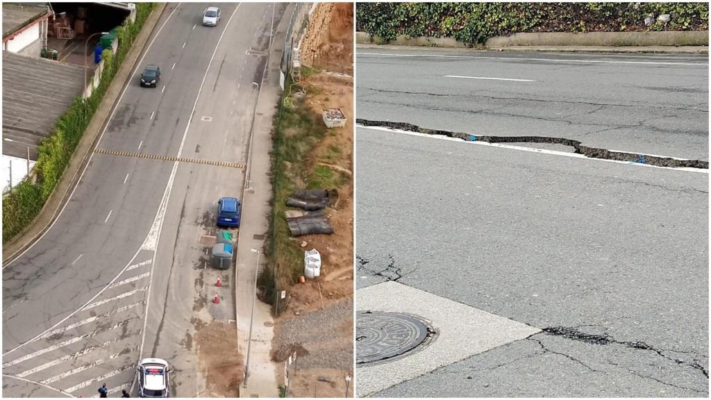 La aparición de una grieta en Someso (A Coruña) obliga a cortar un carril al lado del Coliseum