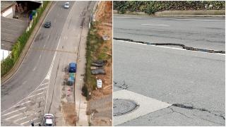 La aparición de una grieta en Someso (A Coruña) obliga a cortar un carril al lado del Coliseum
