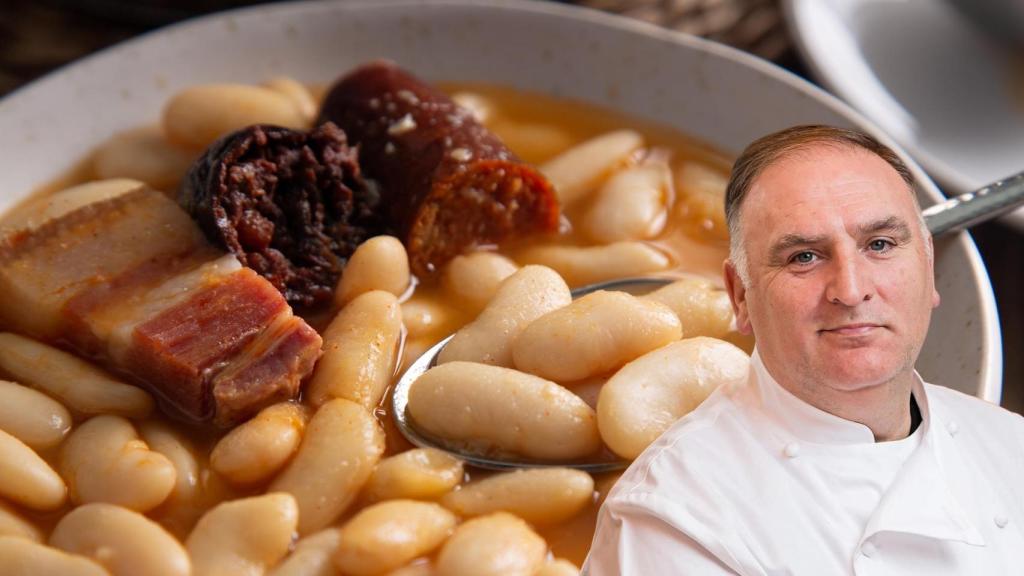 José Andrés, chef, en un montaje de El Español