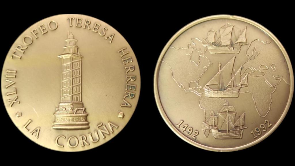 Medalla conmemorativa del Trofeo Teresa Herrera de 1992. Iván Fernández Amil