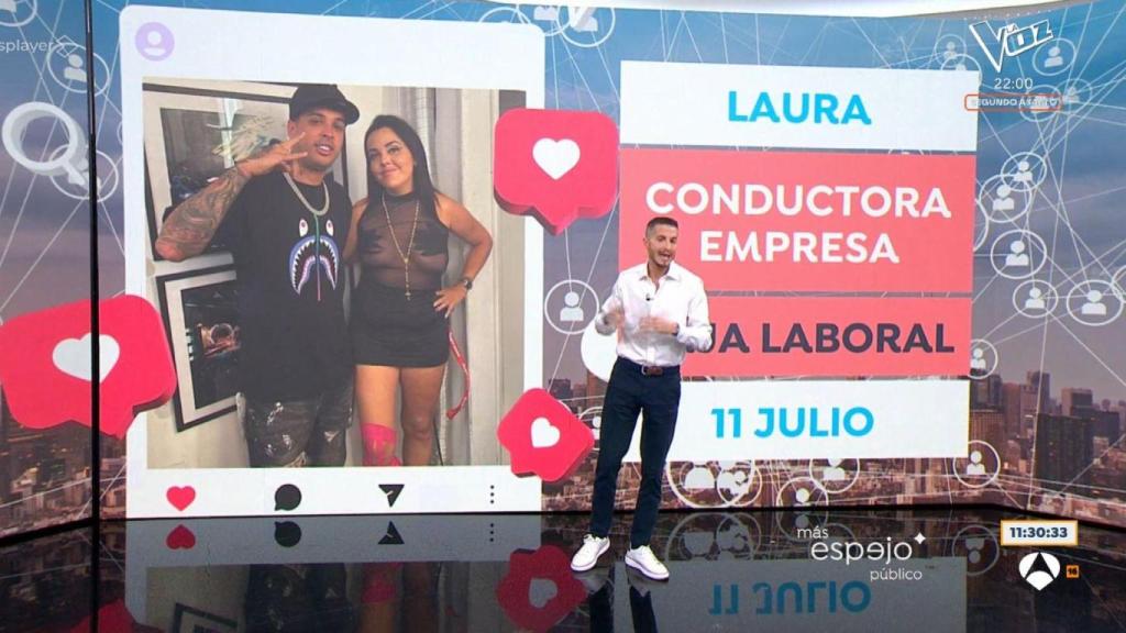 Fotografía que subió Laura a redes sociales que la llevó a su despido.
