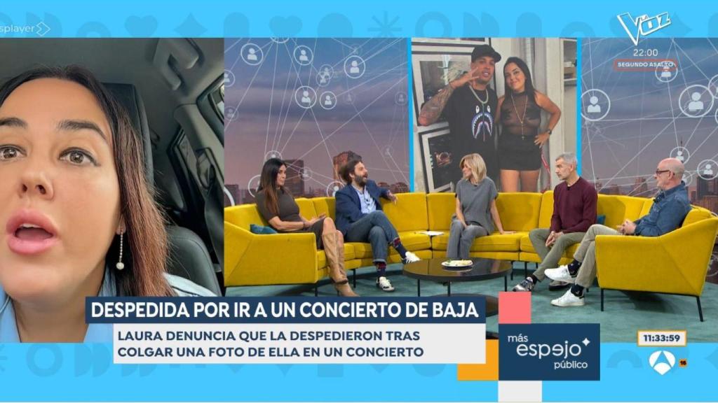 Laura, pluriempleada, y el equipo de 'Espejo Público'.