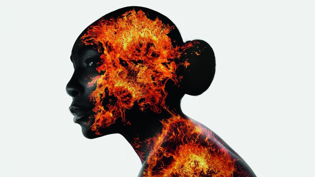 La extenista Venus Williams representa el fuego en este homenaje visual a la relación entre las sensaciones humanas y los elementos de la naturaleza.