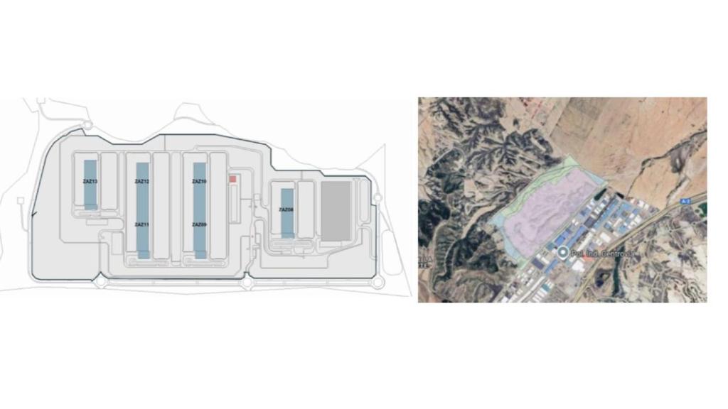 Plano y ubicación del centro de datos de Microsoft en La Muela