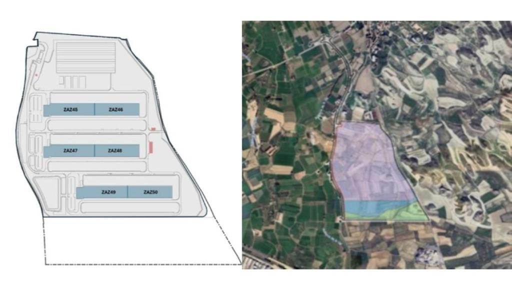 Plano y ubicación del centro de datos de Microsoft en Villamayor de Gállego