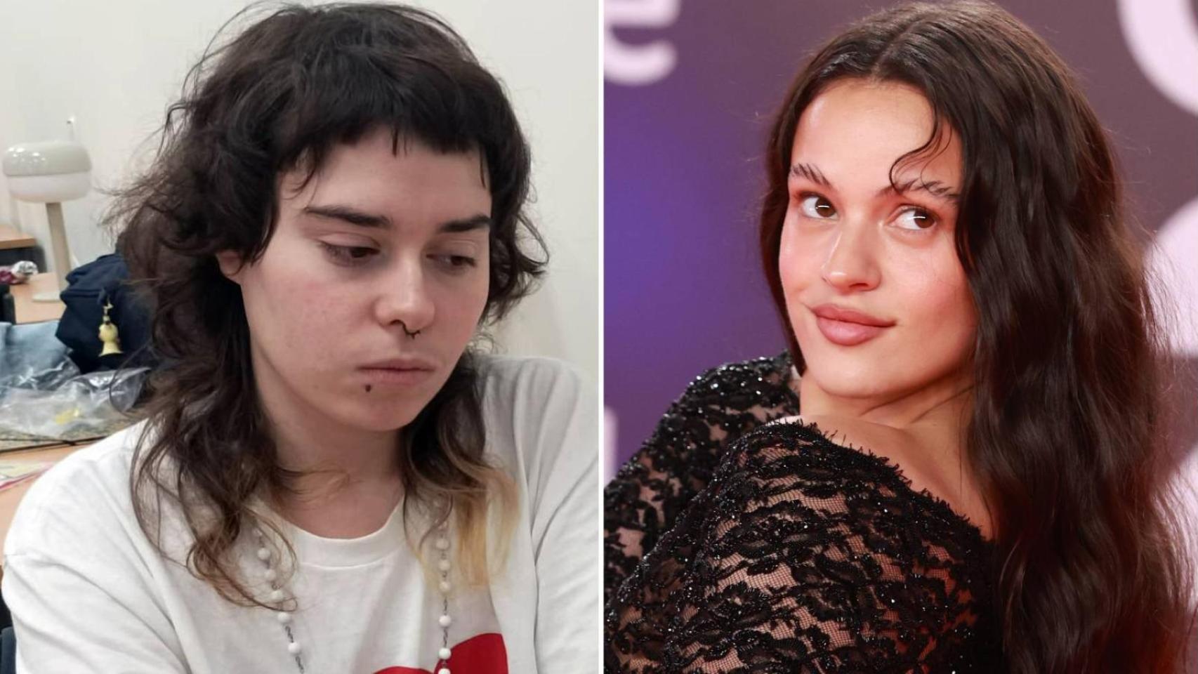 Una imagen de Charli Hermida junto a una fotografía de Rosalía.