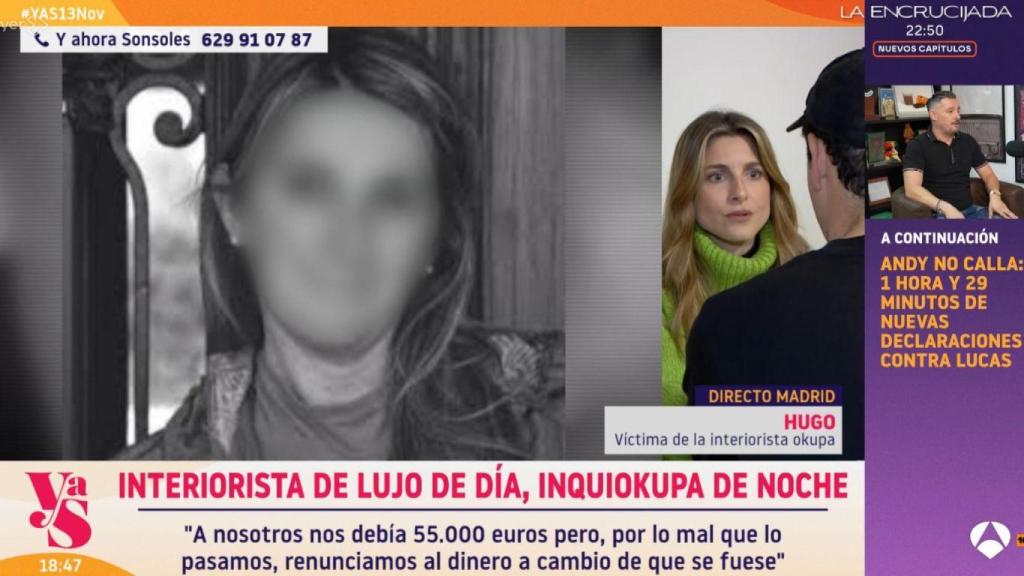 Hugo, víctima de la 'interiorista' argentina y una fotografía de Laura.