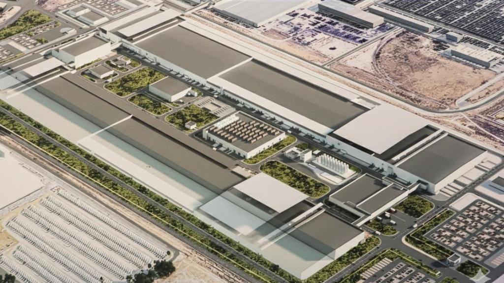 Recreación de la futura gigafábrica de baterías de Stellantis en Figueruelas (Zaragoza).