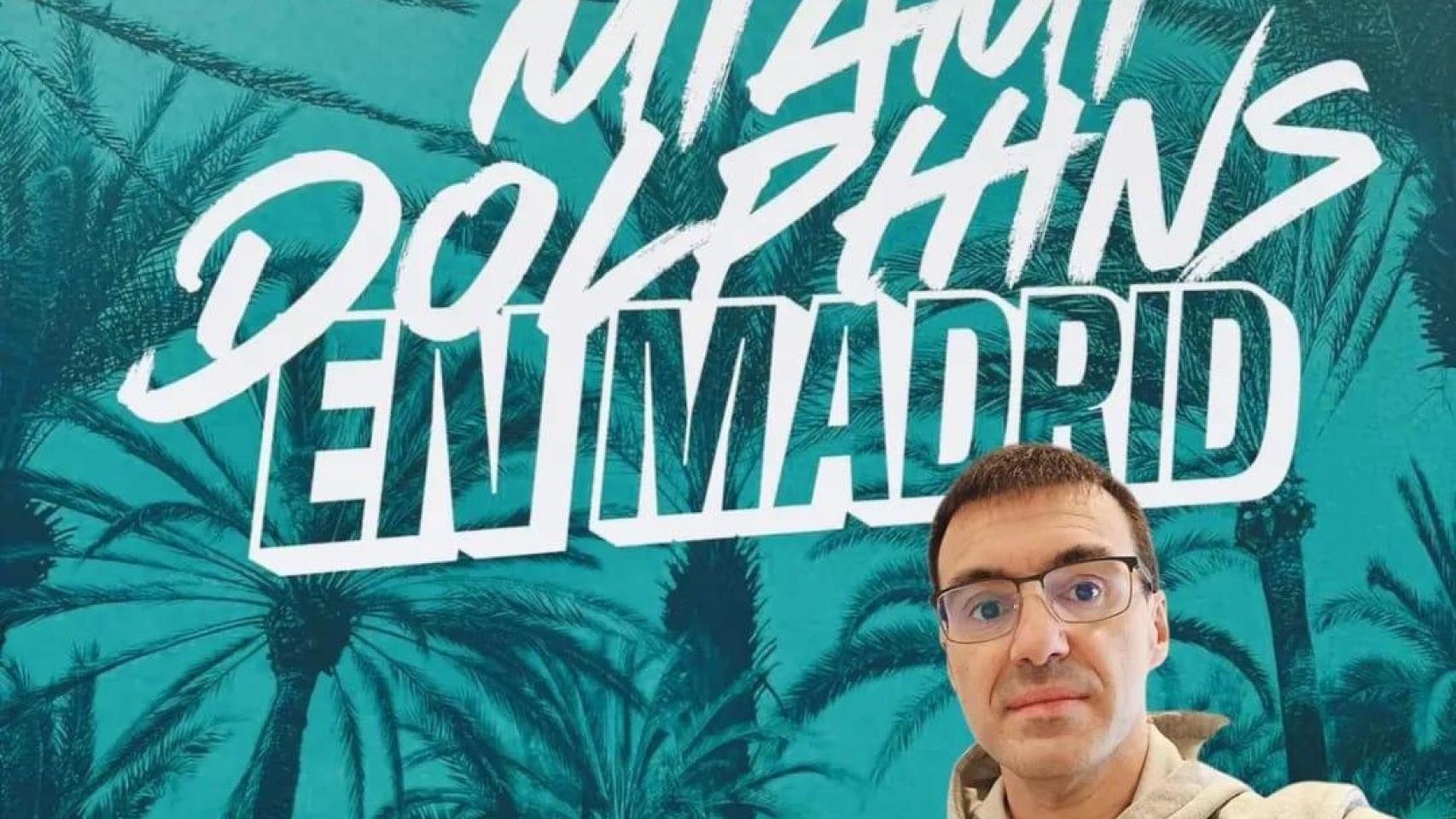 Hugo Manero, el presidente del club de fans de los Dolphins en España.