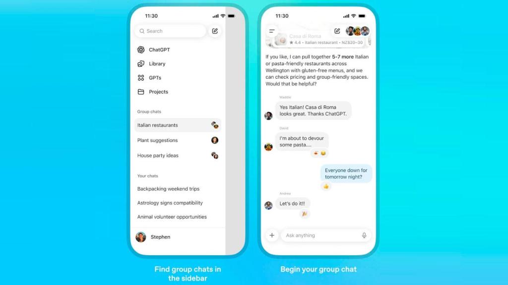 El chat grupal de ChatGPT
