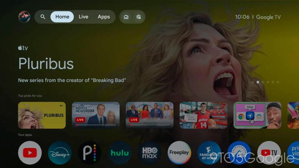 La nueva pantalla de inicio de Google TV