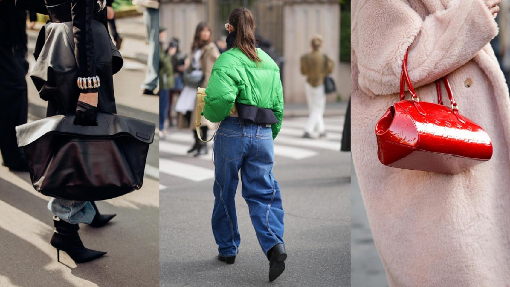 Collage con detalles de looks de 'street style'.