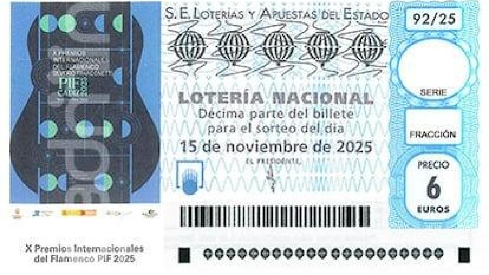 Lotería Nacional 15 de noviembre de 2025