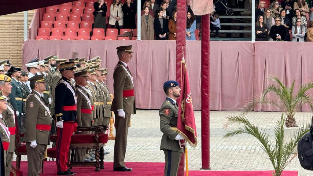 El Rey, durante el acto en la Academia General Militar.