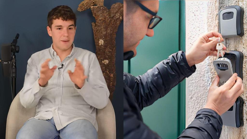 Santiago y una persona en una vivienda turística (iStock).