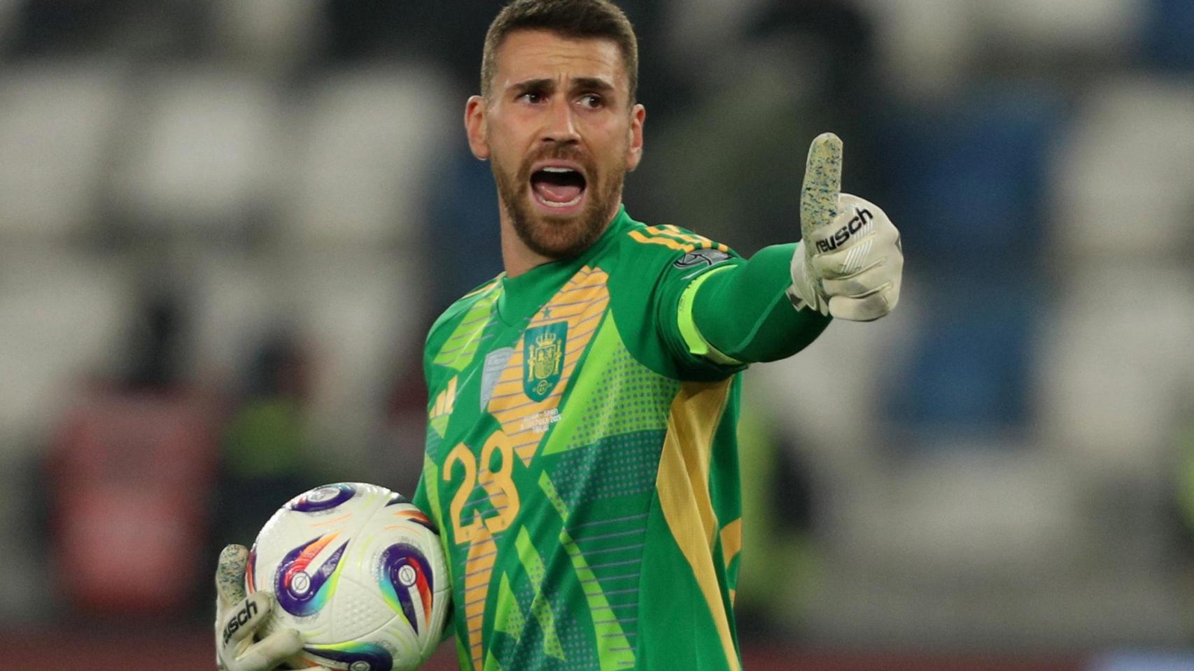 Unai Simón, en el partido ante Georgia.