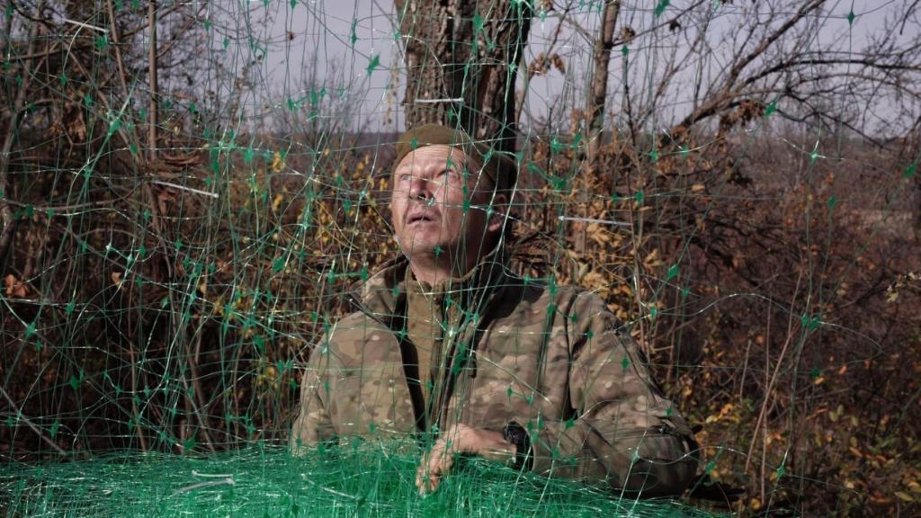 Redes anti-dron en Donbás.