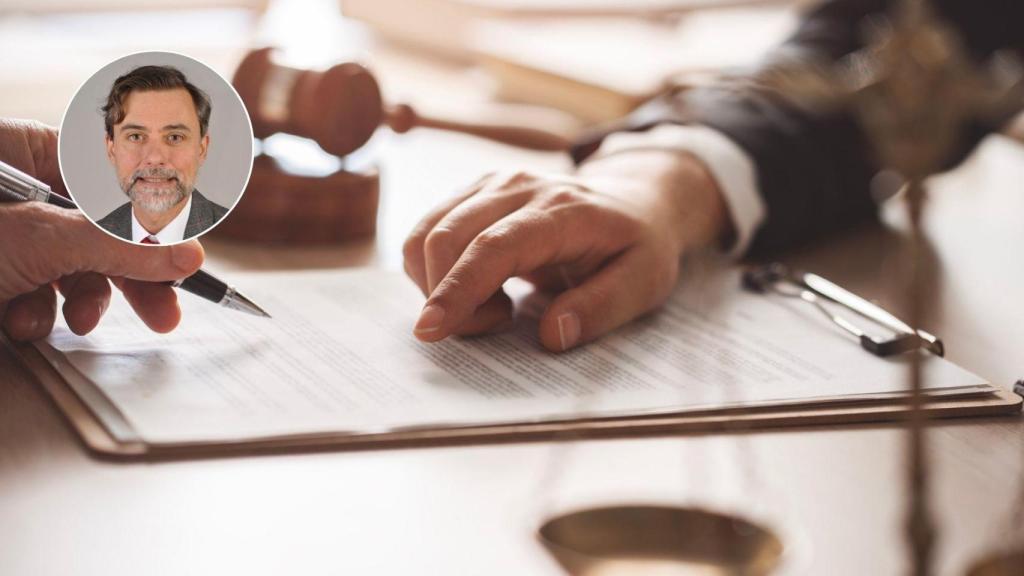 Montaje de una imagen de archivo de una herencia y una imagen del abogado Antonio Martínez.