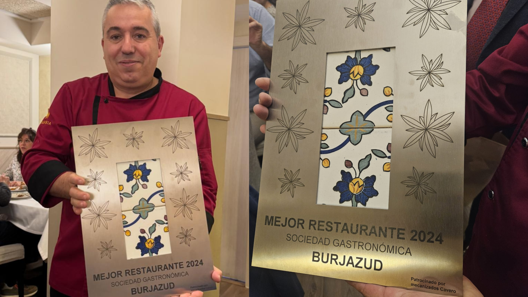 Antonio Miguel Serón, dueño de Casa Agustín recibe el reconocimiento de restaurante del año.