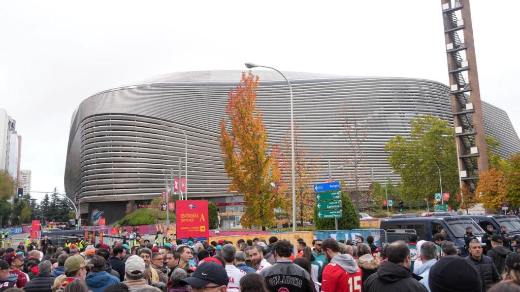 Aspecto del Santiago Bernabéu en los instantes previos al partido de la NFL.