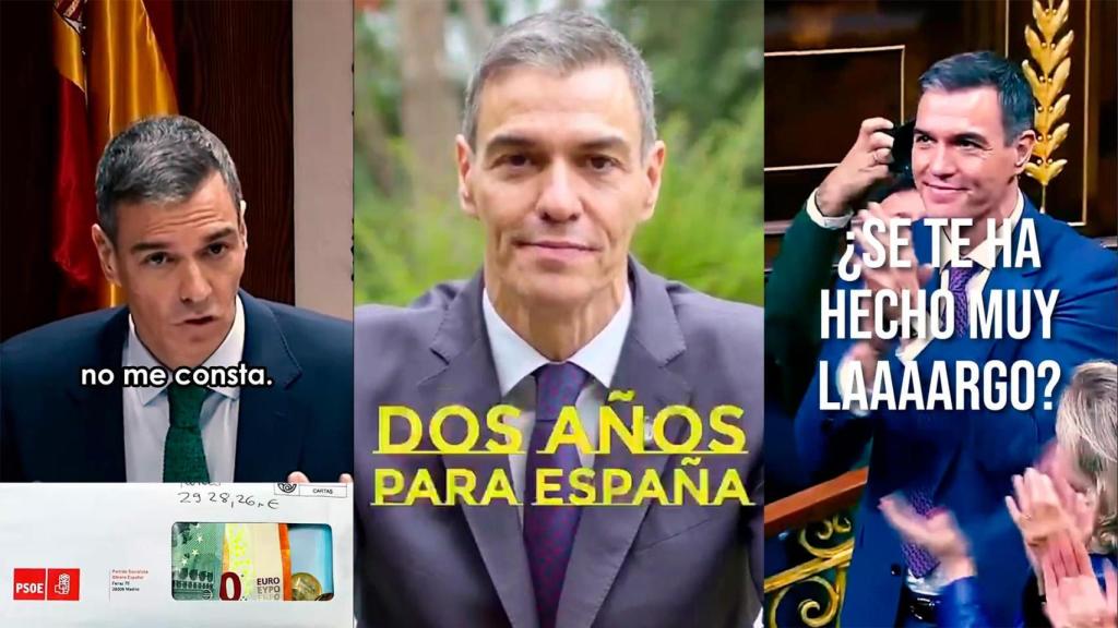 Sánchez celebra sus dos años de investidura con un video triunfalista y el PP lo rebate