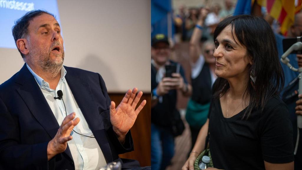 El presidente de ERC, Oriol Junqueras, y la líder de Aliança Catalana, Sílvia Orriols.