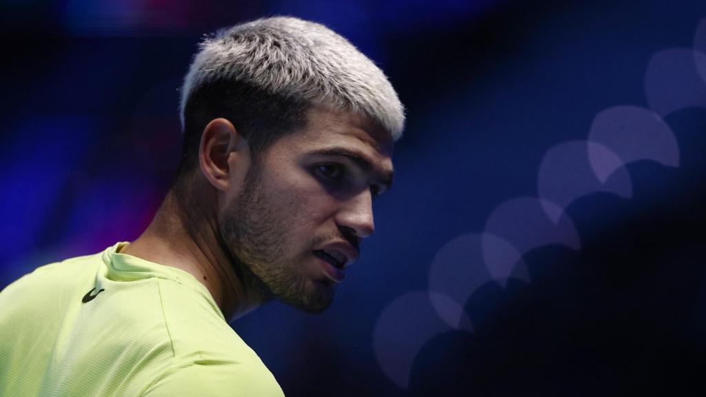 Alcaraz, durante la final de las ATP Finals contra Sinner.