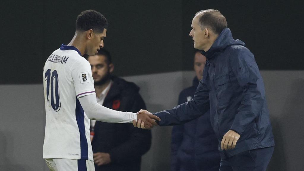 Bellingham, enfadado, da la mano a Tuchel tras ser cambiado
