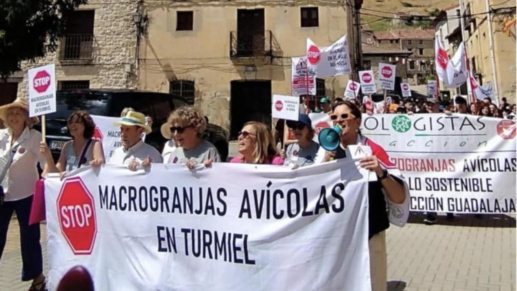 Imagen de la manifestación que se celebró en junio en Maranchón.