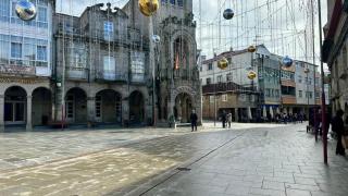 Iluminación de Navidad frente al Concello de O Porriño