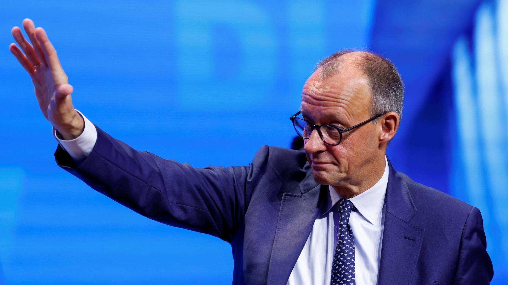 El canciller alemán Friedrich Merz el pasado sábado durante una convención de la CDU.