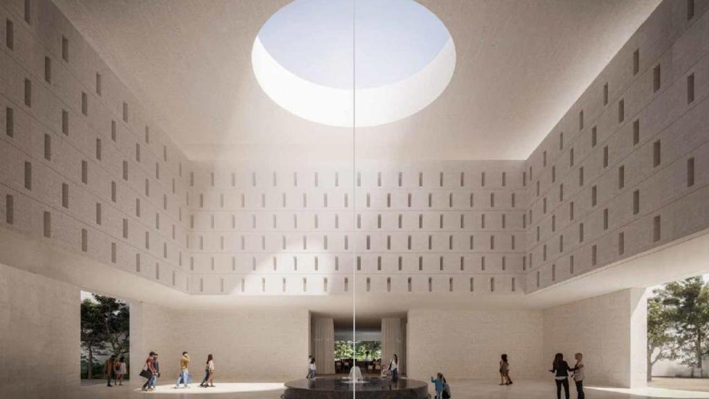 Infografías del diseño de la Torre Chipperfield en el puerto de Málaga.