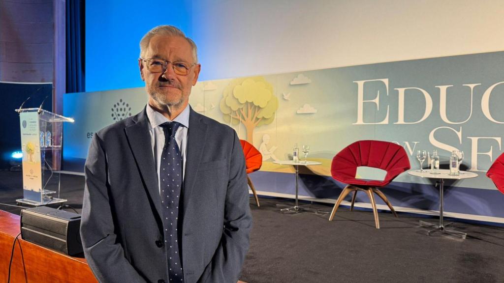 José Luis Sampériz, presidente de Escuelas Católicas de Aragón, en el I Congreso 'Educar con sentido'.