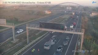 Retenciones por un accidente de tráfico en Zaragoza