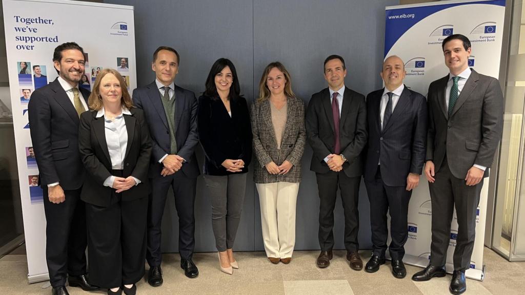 Christian López-Baillo (FEI), Alison Burney (FEI), Gabriele Todesca (FEI), María Romano (Grupo BEI), María Palanca (Ministerio de Economía, Comercio y Empresa), Jose Cabrita (FEI), David González (FEI), Ignacio Carrión (FEI).