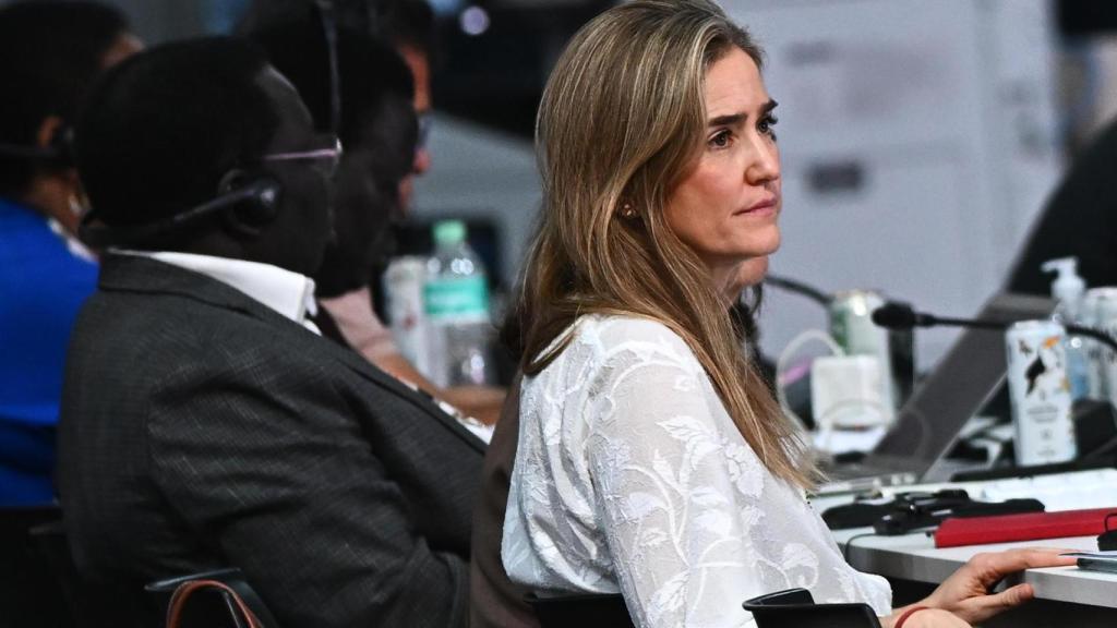 La vicepresidenta tercera y ministra de Transición Ecológica de España, Sara Aagesen, participa en la cumbre del clima este lunes.