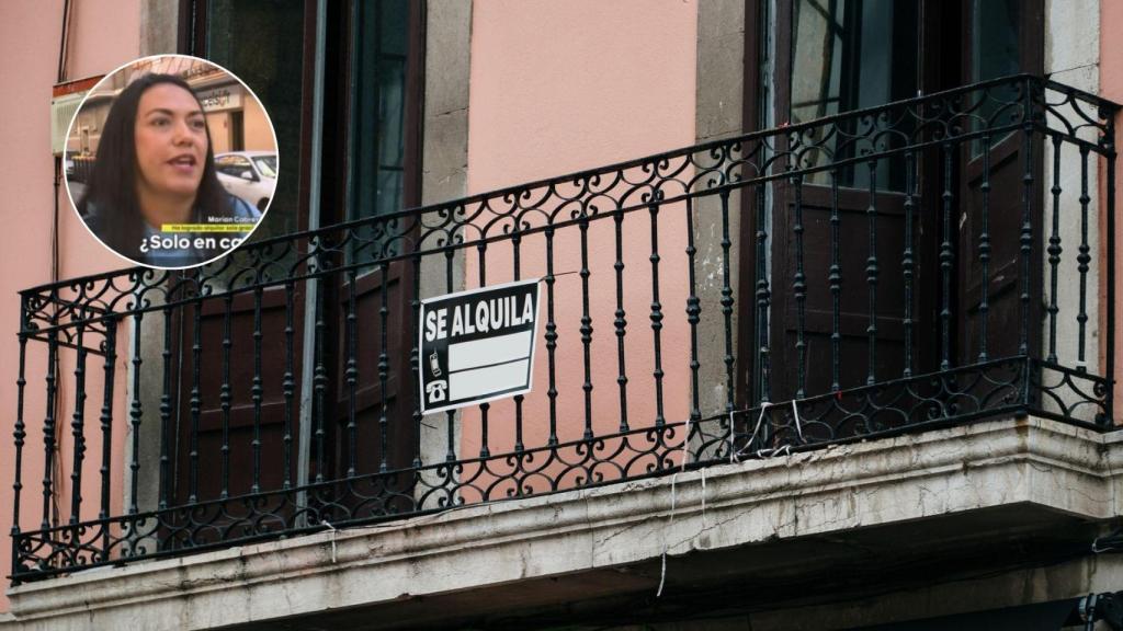 Montaje con una imagen de archivo de una vivienda en alquiler y una imagen de Marian.