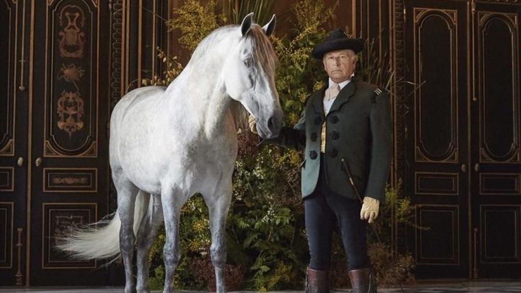 Álvaro Domecq en la Real Escuela de Arte Ecuestre.