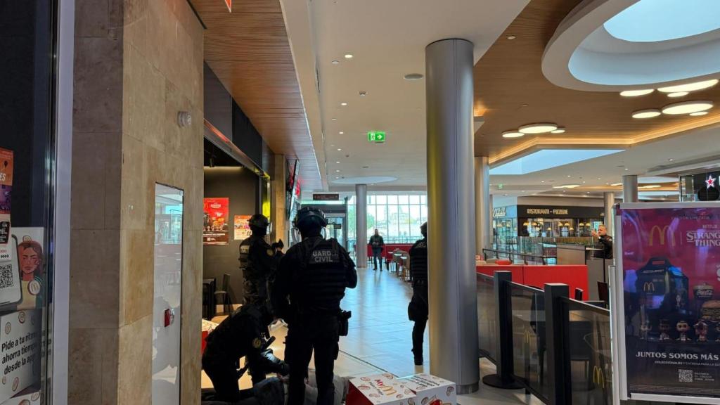 Imagen del agente dentro del centro comercial de Santa Marta de Tormes