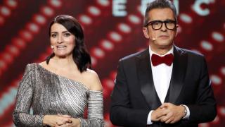 Andreu Buenafuente y Silvia Abril, durante la gala de los Goya 2019.