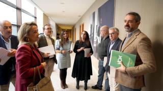 Los portavoces de los grupos parlamentarios de las Cortes de Castilla y León antes de la Junta de Portavoces de este martes