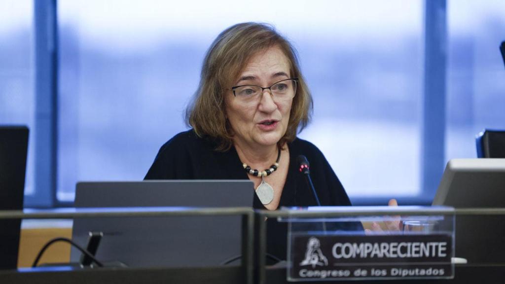 La presidenta de la Autoridad Independiente de Responsabilidad Fiscal (AIReF), Cristina Herrero, durante su comparecencia este martes en la Comisión de seguimiento y evaluación de los acuerdos del Pacto de Toledo del Congreso