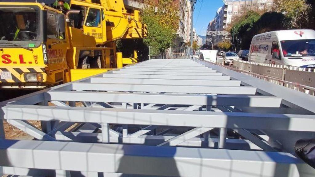 Ascensor en constucción del nuevo ascensor de la calle Juan Ramón Jiménez