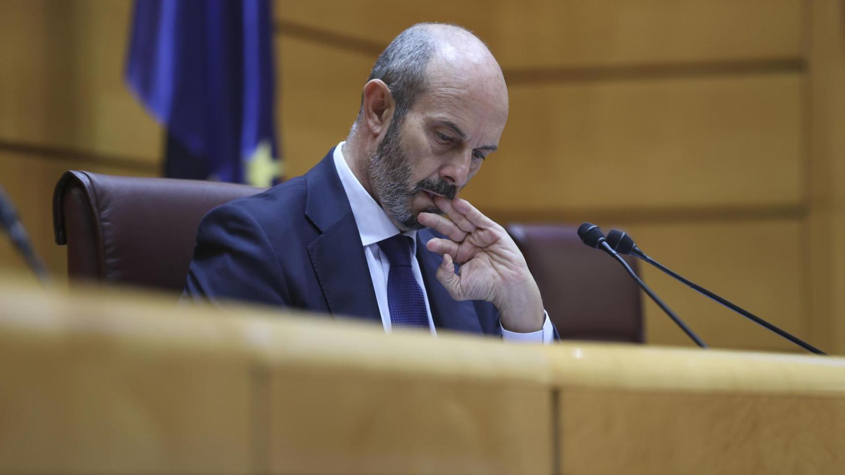 El presidente del Senado, Pedro Rollán, este martes.